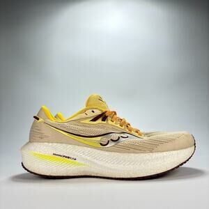 Saucony Triumph 21 Beige Yellow Running Shoes S10881-30 Women's Sz 11.5 Men's 10